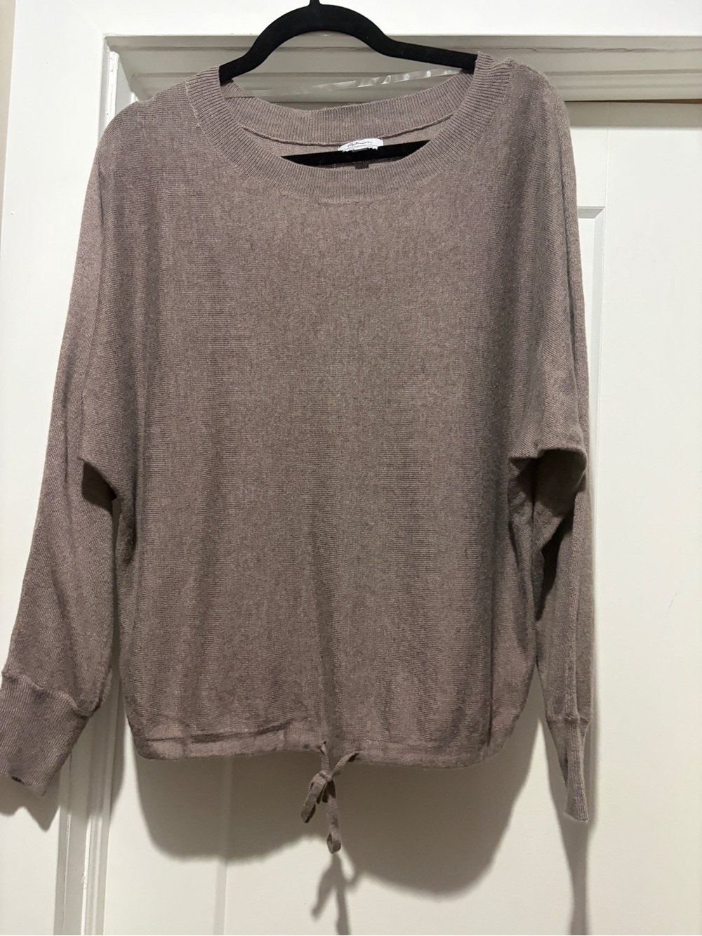 Reitmans Brown Crewneck Sweater with Drawstring